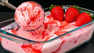 Delicious strawberry ice cream with just 3 ingredients! I will NEVER buy ice cream again!