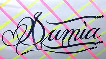 Samia Name Signature Calligraphy Status | How to Cursive write with cut Marker #samia @samia