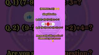 BODMAS RULE 🚀 🧐🧐🎯 | SIMPLIFICATION 📚| EXAMSDAY | SHORTS #youtubeshorts #ytshorts #dailyshorts