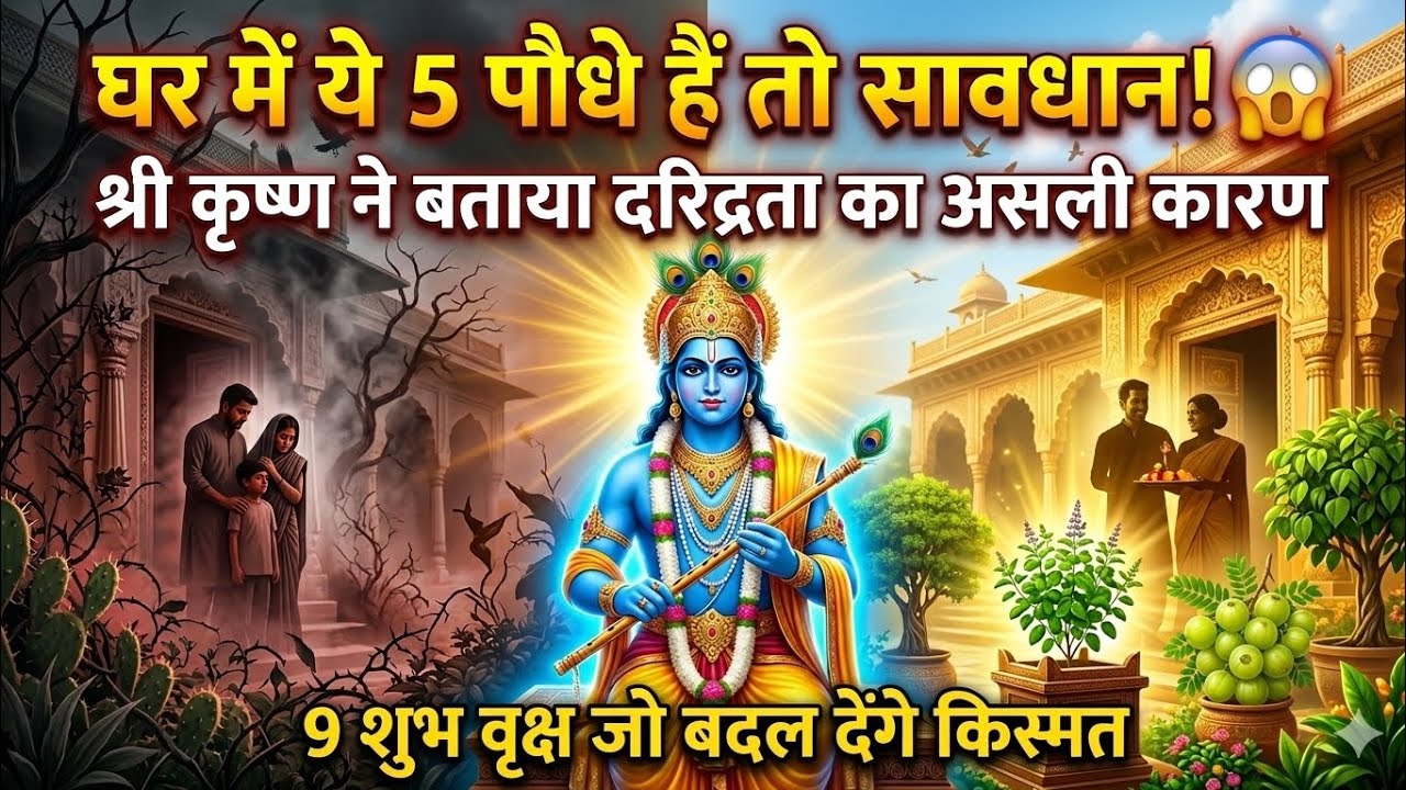 99% लोग नहीं जानते! घर के ये पौधे बनते हैं गरीबी का कारण | श्री कृष्ण का रहस्य