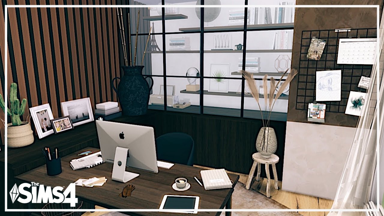 The Sims 4 Room Build Office Cc Links Youtube