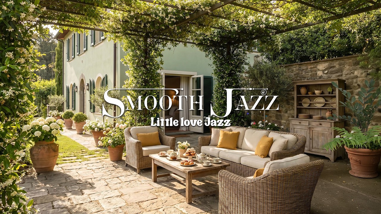 ☕ Smooth Jazz in a Cozy Garden Courtyard 🌿 Peaceful Morning Ambience for Study & Relaxation