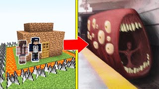 TÀU ĐIỆN QUÁI VẬT TRAIN EATER Tấn Công Nhà Được Bảo Vệ Bởi bqThanh và Ốc Trong Minecraft