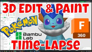Vaporeon Pokémon 3D Edit and Paint Time-lapse screenshot 5