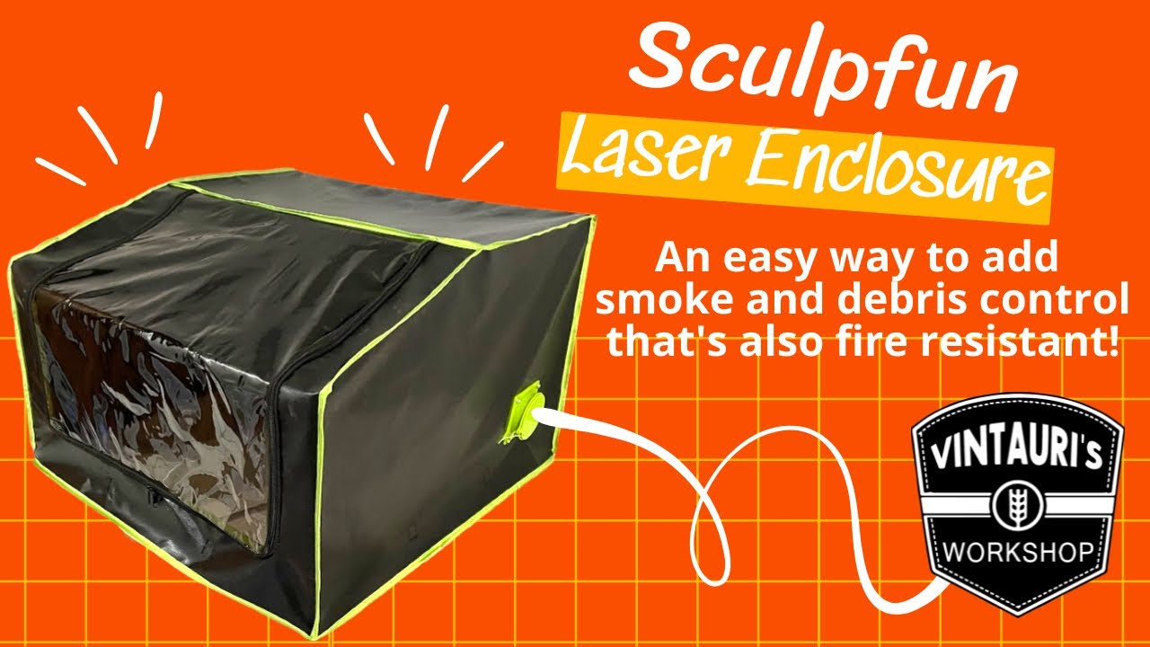 BROVR Laser Engraver Enclosure with Exhaust Fan, Pipe, LED Light