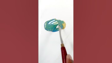 Blue VS yellow .. Satisfying Color mixing 🎨 #satisfying #mixedcolors #asmr #oilpaint #colormixing