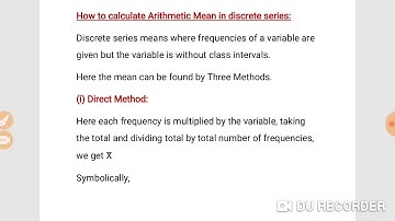 How to calculate arithmetic mean in discrete series