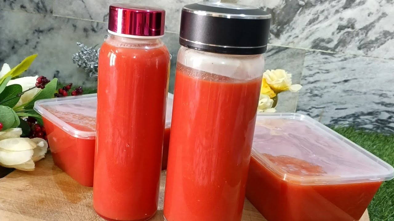 Tomato Puree Store Karai Maheeno Tak | Easy Tomato Puree Recipe For Storing By Ammi Kai Pakwan 