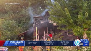 Street shut down for 7 hours to investigate a house fire in Ithaca