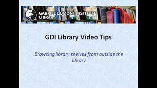 Browsing Library Shelves Virtually