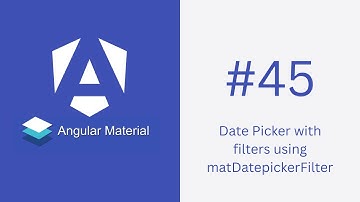 Date Picker with filters using matDatepickerFilter