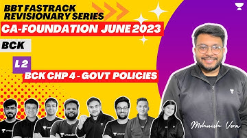 L 2 | BCK Chp 4 | Govt Policies | BBT Fastrack Series | Mohnish Vora