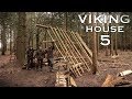 Building a Viking House with Hand Tools: Timber Roof, Bed | Bushcraft Project (PART 5)