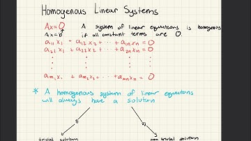 Homogeneous Linear Systems- linear algebra