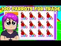 I traded ONLY PARROTS! (adopt me)