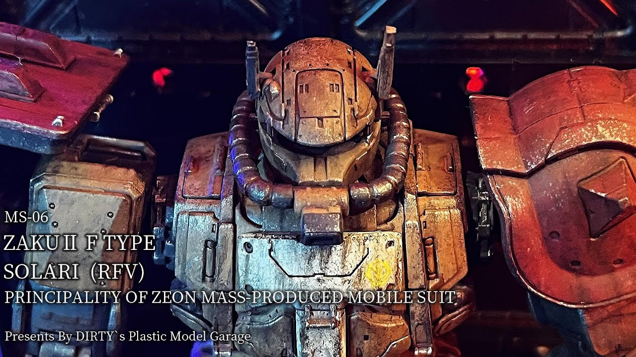 Модель Zaku II F Solari с кистью и состаренной отделкой! Из «Реквиема мести»