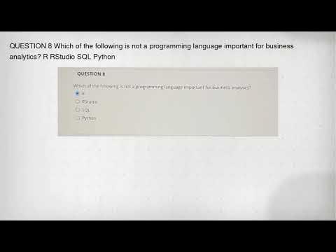 QUESTION 8 Which of the following is not a programming language ...