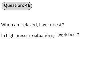 USPS 476 Mail Processor | Q46: When am relaxed, I work best? In high pressure situations