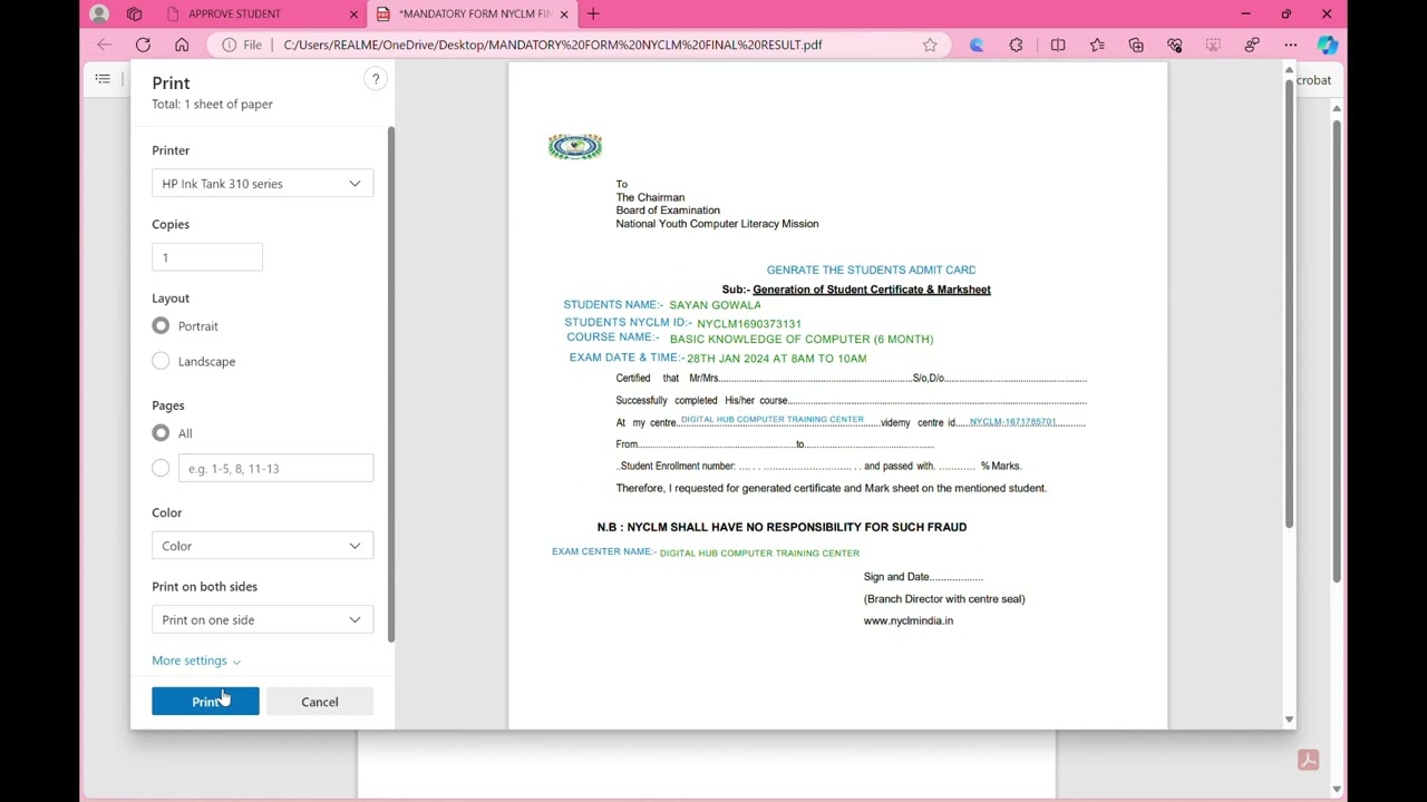 HOW TO GENERATE THE ADMIT CARD NEW PROCEDURE OF 