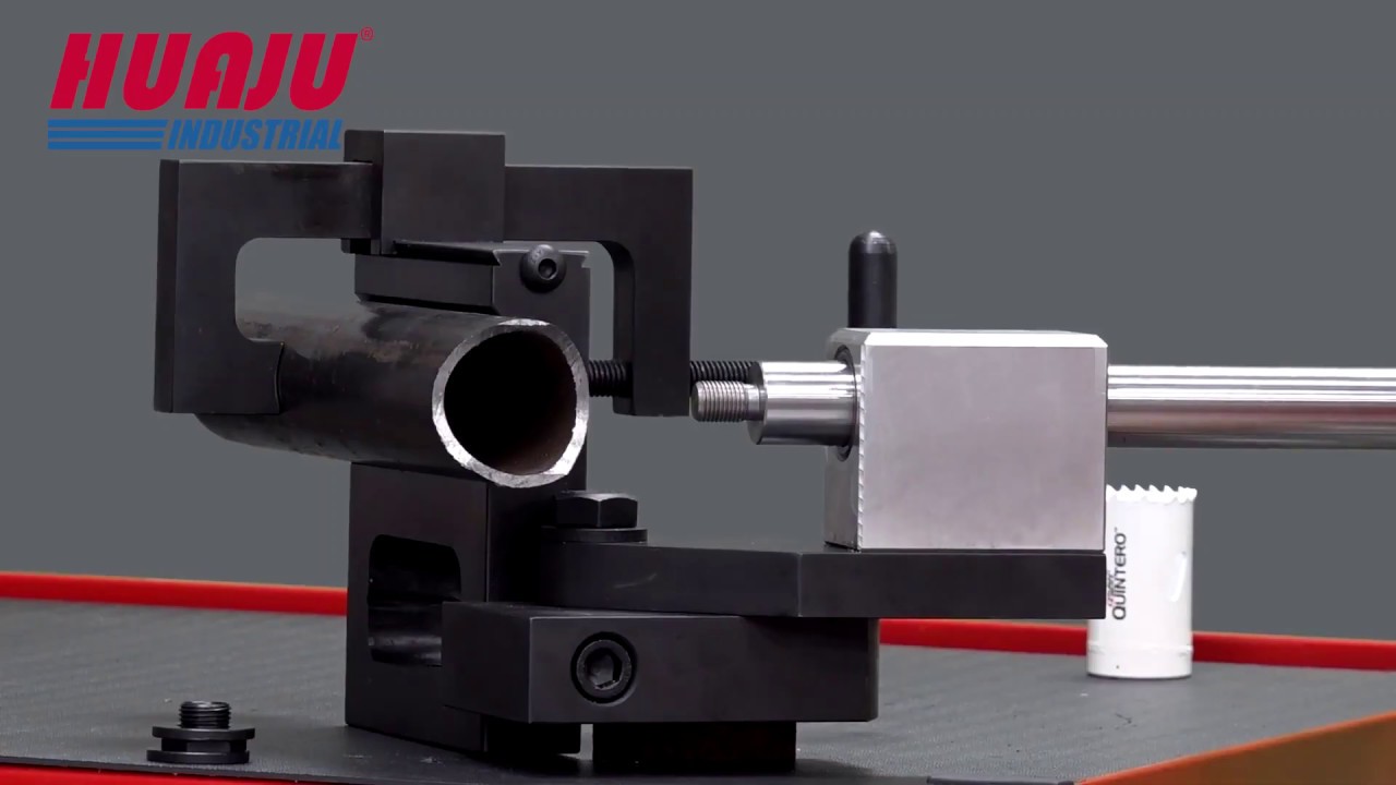 Jeremywell Heavy-Duty Pipe & Tube Notcher – Adjustable 0-50° Angle, Fits 3/4 To 3-Inch Round Tubing, Works With 1/2" Hand Drill, Solid Steel Construction For Welding Prep