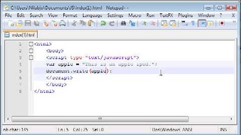Javascript Tutorial - 2 - Variables