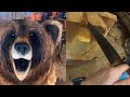 Carving a Happy BEAR Head