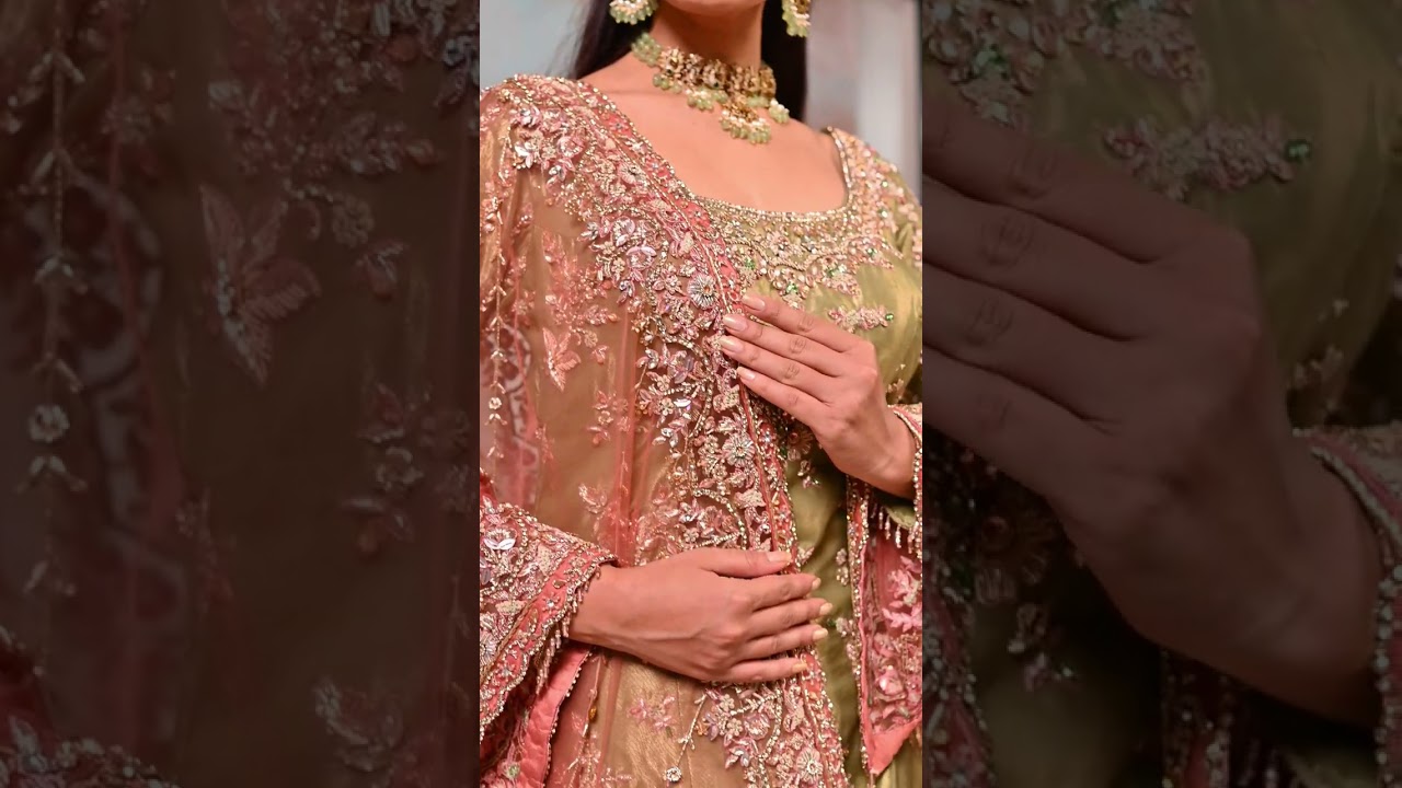 Canyon Clay Pink Sequins Embroidered Tissue Silk Jacket Lehenga -NG1532