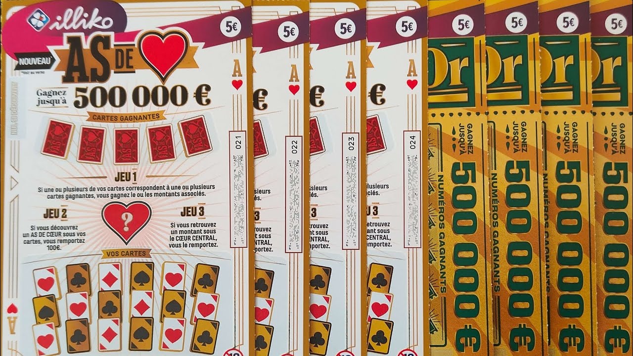 Grattage de 4 As de Coeur VS 4 ticket d'or la finale 🙂🍀😊🥰