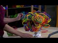 Making a rainbow foam wig