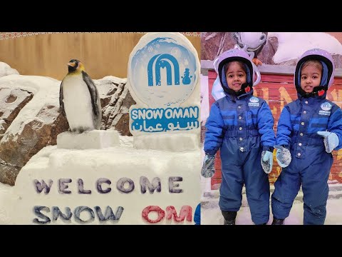 Twinnies Frozen fun @ Snow Oman| #snow #penguin #twinnies #mallofoman #muscat