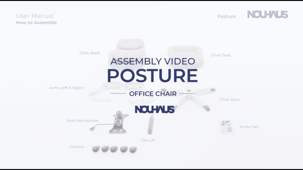 NOUHAUS - Posture Ergonomic PU Leather Office Chair - White