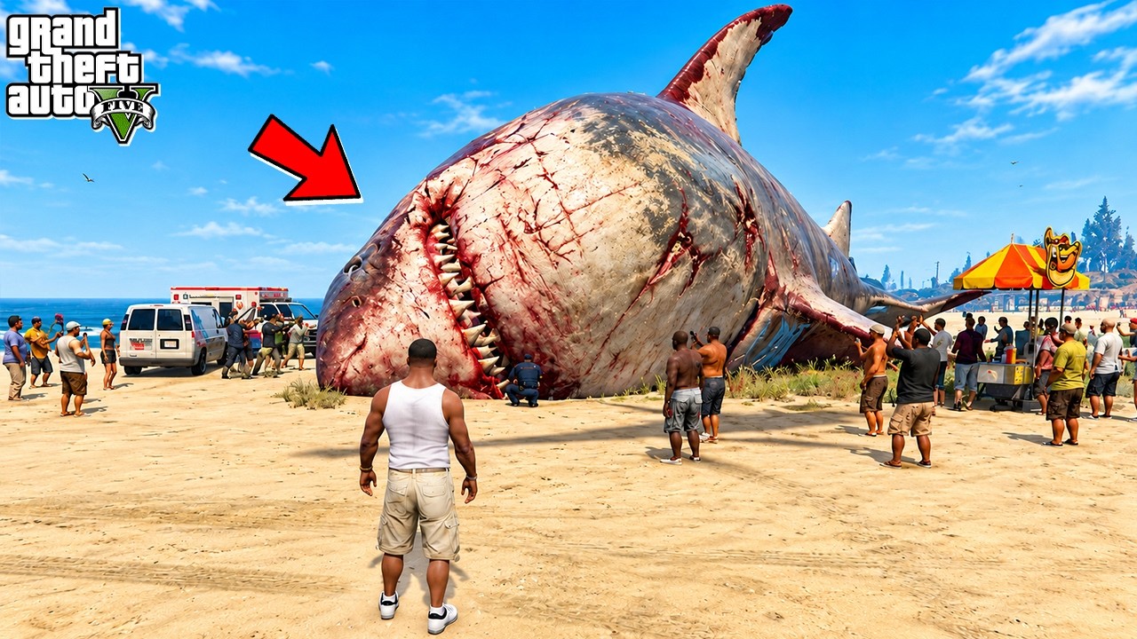 Franklin Found The Biggest MEGALODON MONSTER SHARK in GTA 5