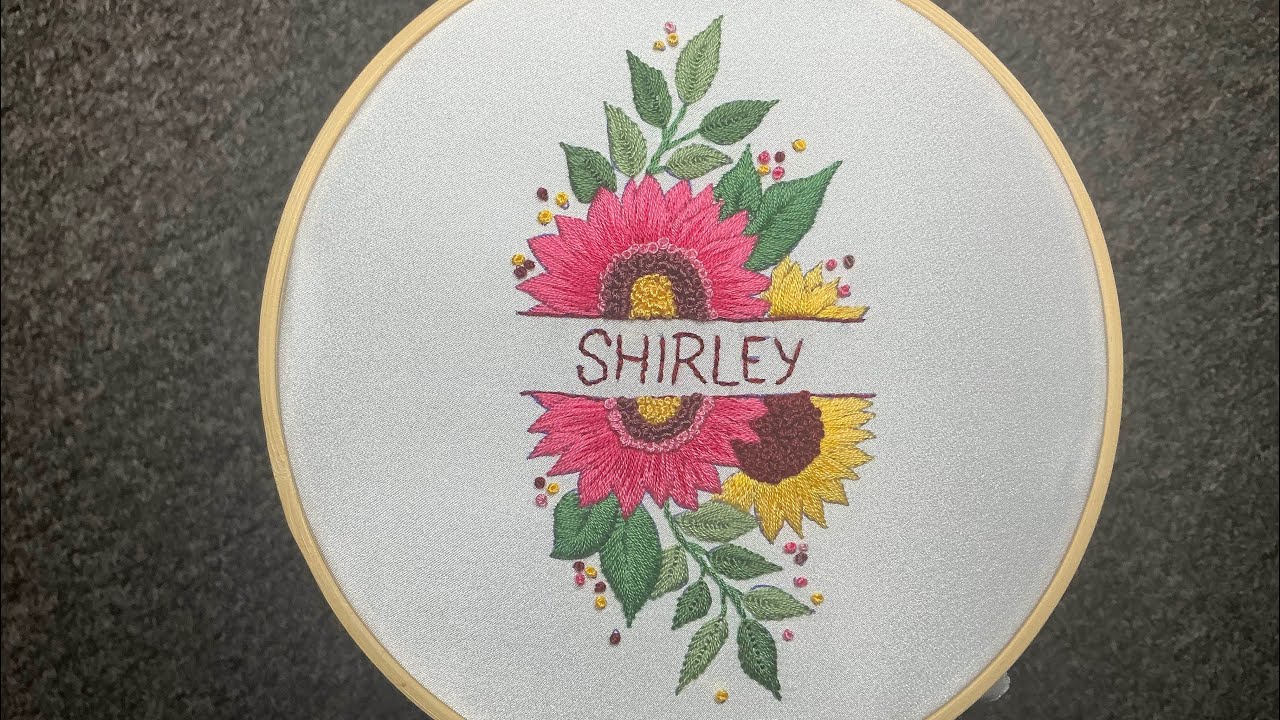 Sunflower hand embroidery hoop || Basic Hand embroidery || NEEDLETHREAD ART