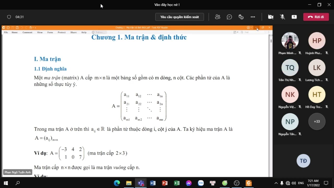 Toán dành cho kinh tế và quản trị - Buổi 1 - P1