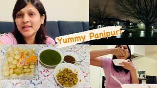 Easy Pani Puri Recipe || My First Vlog || Night View