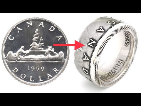 Canadian Coin Ring. Silver One Dollar 1959 Canada.