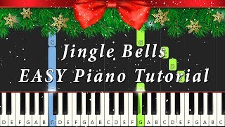 Video thumbnail of "Jingle Bells EASY Piano Tutorial | Notes & MIDI | Christmas Song"