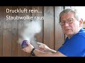 Dyson V15 Akkusauger reinigen + ausblasen viel Staub und Dreck mit Druckluft Kompressor DIY Werkzeug