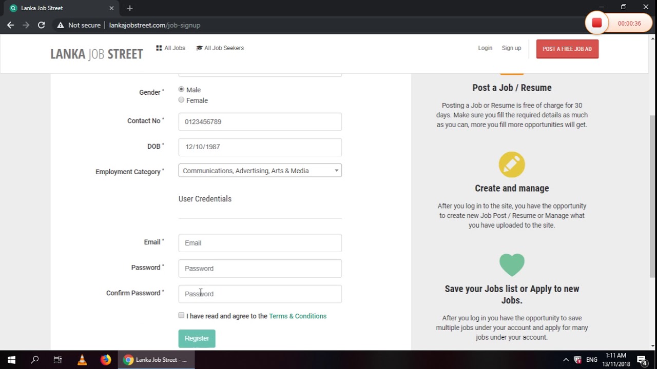 How to sign up job seeker YouTube