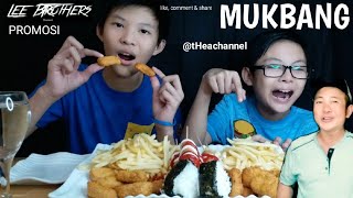 MUKBANG FENCHFRIES + CHICKEN NUGGETS + CHICKEN SAUSAGES | PROMOSI LEE BROTHERS CHANNEL #theachannel