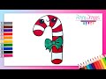 Cómo dibujar un BASTÓN DE CARAMELO kawaii - dibujos fáciles Paso a paso