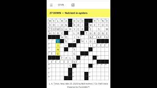LA Times Crossword Attempt 26