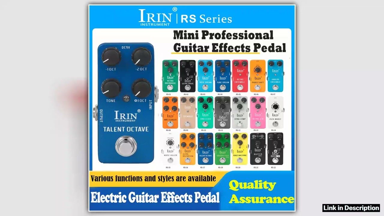 IRIN Electric Guitar Effects Pedal True Bypass FuzzOverdriveDistortionFlangerEnsembleTremolo