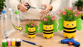 You Won't Believe These Cute Bee Planters Are Made From Plastic Bottles! | DIY Garden Ideas