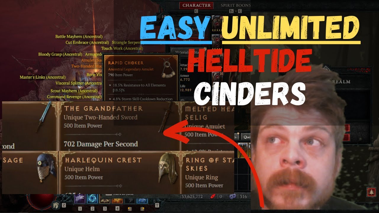 Diablo 4: NEW HELLTIDE INFINITE CINDER FARM & EASY FARMING METHOD