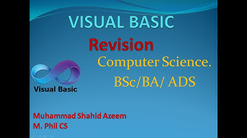 Visual Basic Crash Course for BSc. BA ADS Punjab University in Urdu Hindi