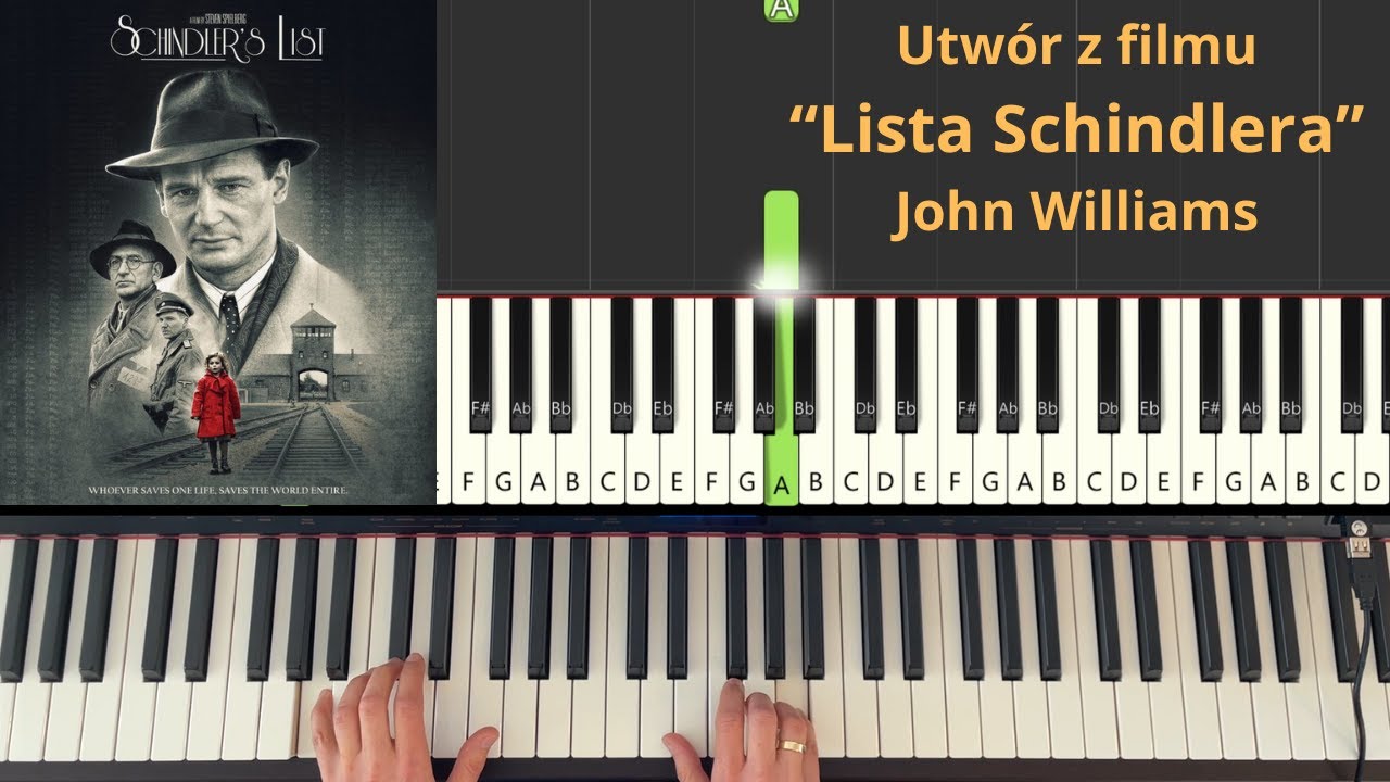 Utwór z filmu "Lista Schindlera" - John Williams, wykonanie na pianinie