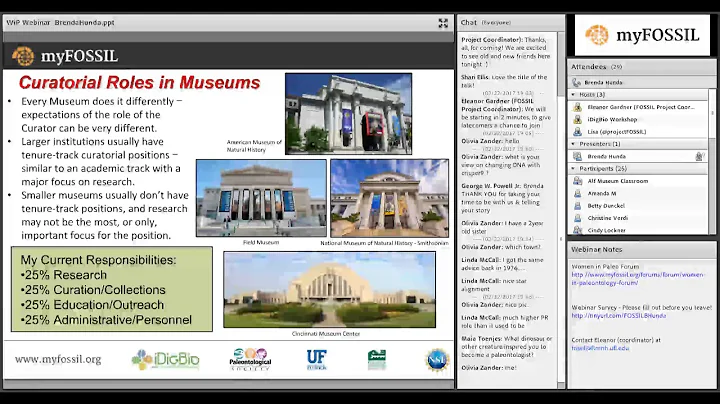 Spring 2017 FOSSIL Project Webinar Series 2 - Webinar 2 - "My Life as a Curator"