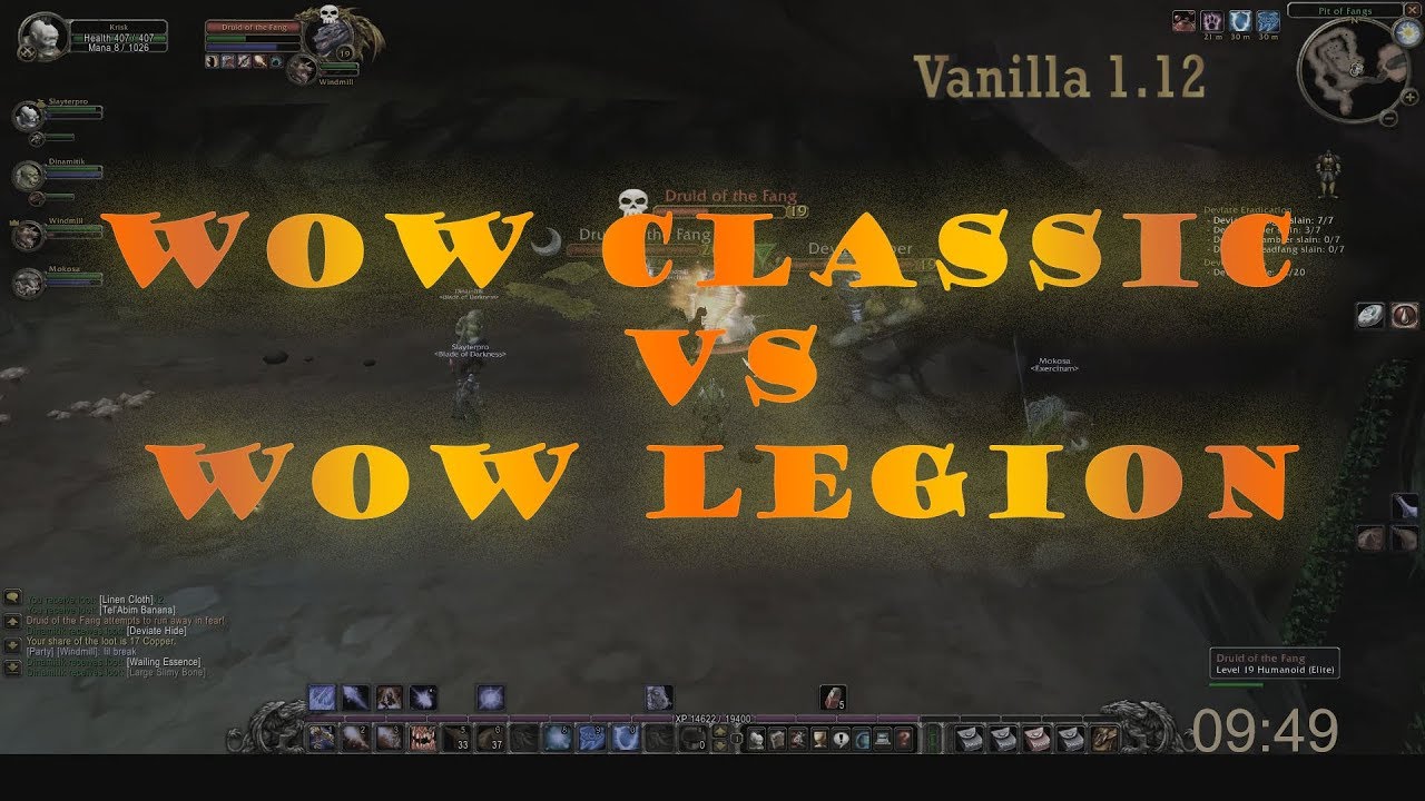 Vanilla WoW VS Legion WoW Comparison WC Dungeon
