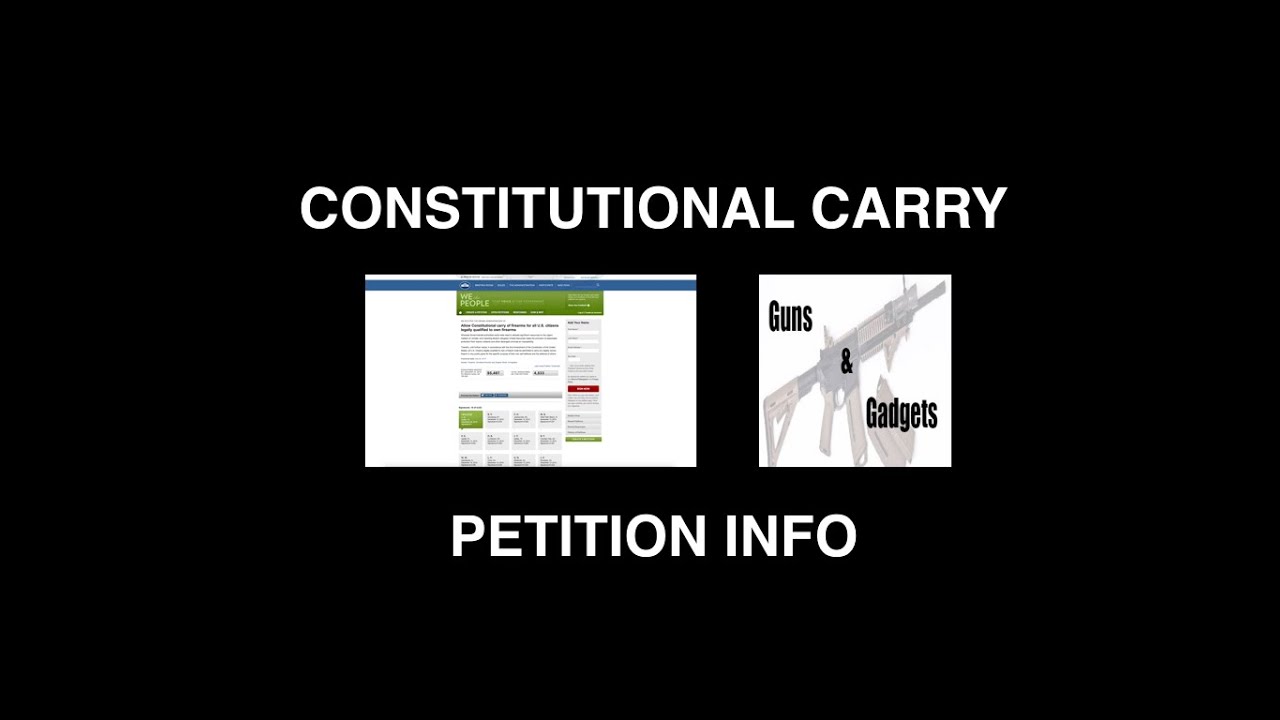 Constitutional Carry Petition YouTube